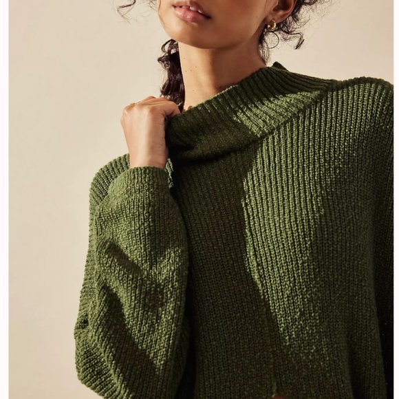 NWT Free People Coco Sweater Pullover - Verde - Picture 2 of 5